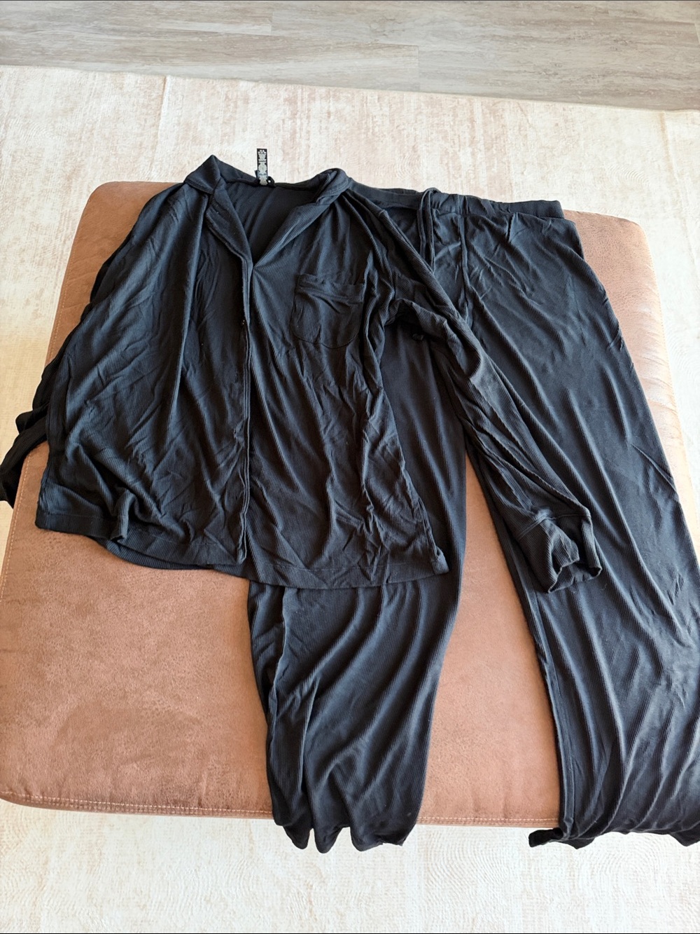 Skims Black Pajama Set